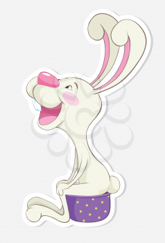 Royalty Free Clipart Image of a Rabbit on a Potty