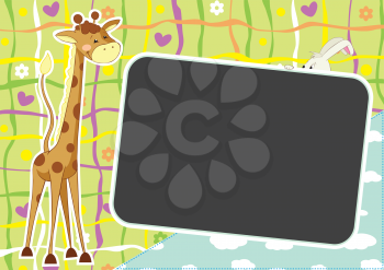 Royalty Free Clipart Image of a Giraffe Frame