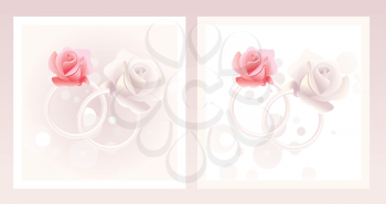 Royalty Free Clipart Image of Ring and Roses Background