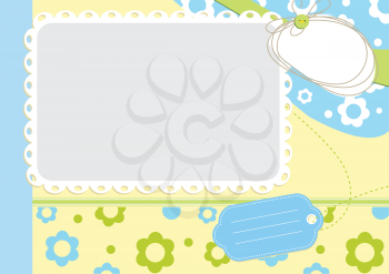 Royalty Free Clipart Image of a Floral Background With a Centre Frame