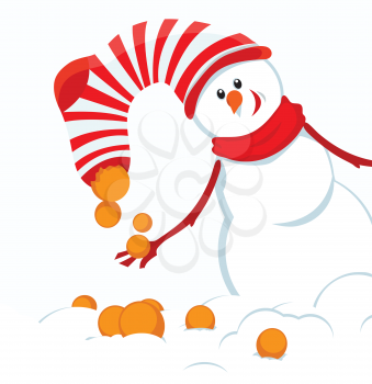 Christmas card with snowmans

