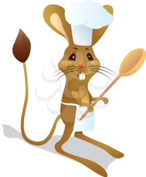 Jerboa chef with spoon in  chef's hat