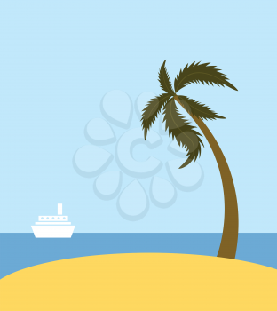 Sea beach with palm tree