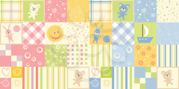 Baby seamless. Set of child patterns for boys and girls