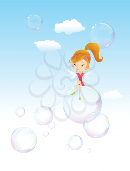 Fairy girl on the bubble