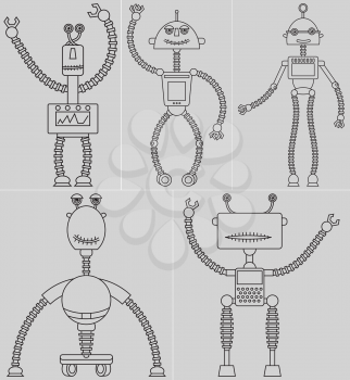 Set cute robots