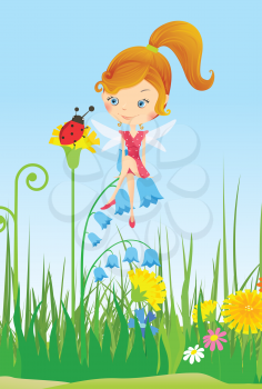 Fairy on meadow