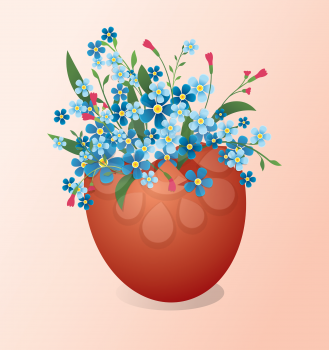 Easter egg with flowers
