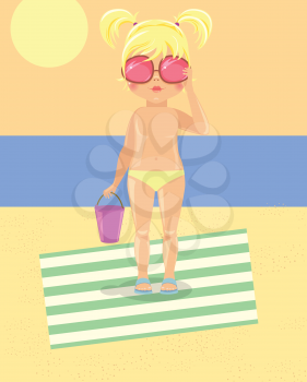 Girl in sunglasses on the beach