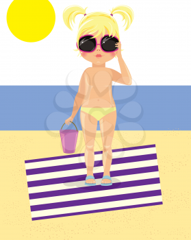 Girl in sunglasses on the beach