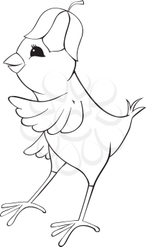 Outline chicken with flower cap