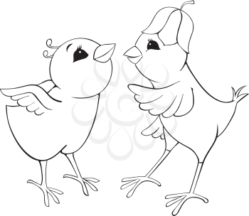 Outline chickens