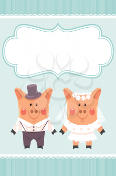 Piggies newlyweds. 