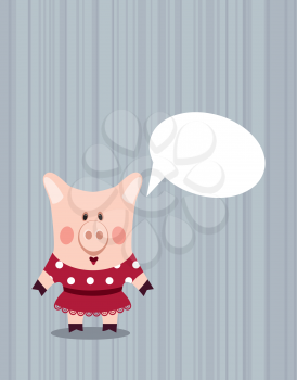 Funny piggy. Invitation card
