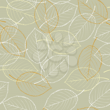 Seamless vector background - autumn leaves