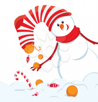 Christmas card with snowman

