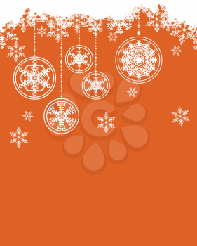 Christmas background with snowflakes and ball