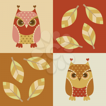 Owl seamless background