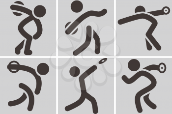 Summer sports icons -  discus throw icons