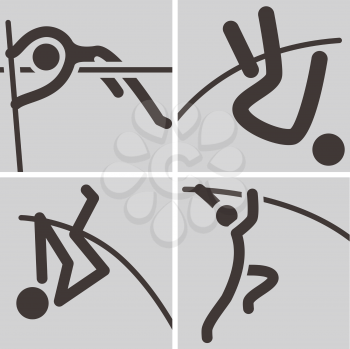 Summer sports icons - pole vault icons