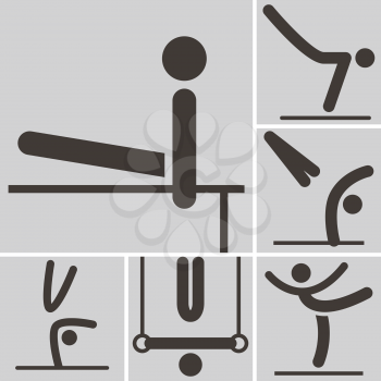 Summer sports icons set - Gymnastics Artistic icon