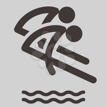 Summer sports icons set - synchronized diving icon