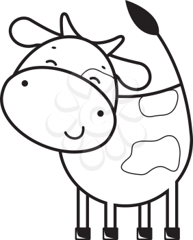 Funny outline cow