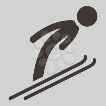Winter sport icons - ski jumping