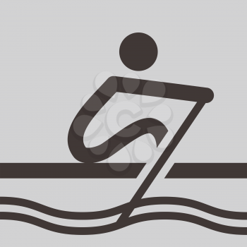 Summer sports icons set -  rowing icon