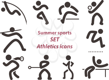 Summer sports icons -  set of athletics icons