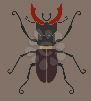 stag beetle silhouette