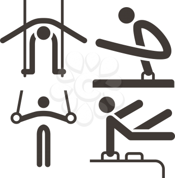 Summer sports icons set - Gymnastics Artistic icons