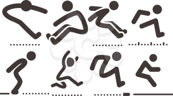 Summer sports icons set - long jump  icons