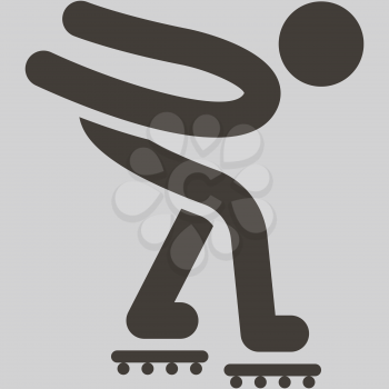 Summer sports icons set - roller skates icon