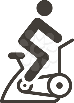 Fitness sports icons set - indoor cycling icon