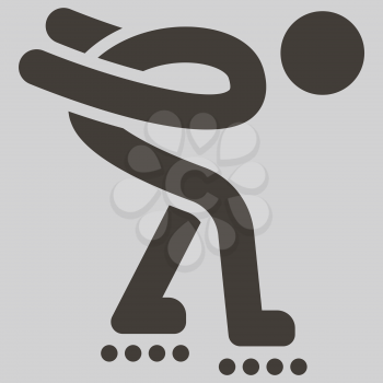 Summer sports icons set - roller skates icon