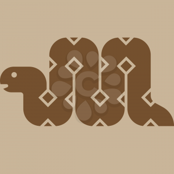 Snake icon - stylized art zoo icons set