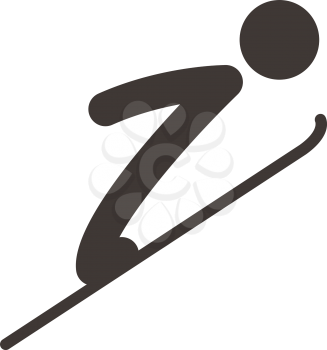 Winter sport icons set - ski jumping