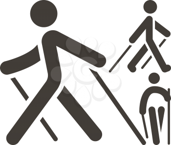Health and Fitness - Nordic Walking icons set