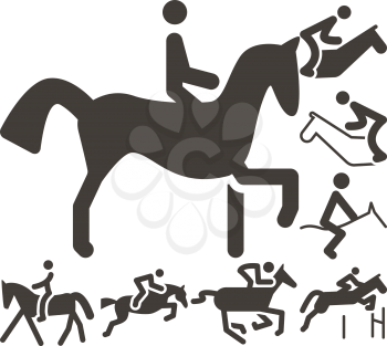 Summer sports icon set - equestrian icons