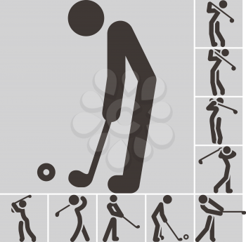 Health and Fitness icons set - golf icons