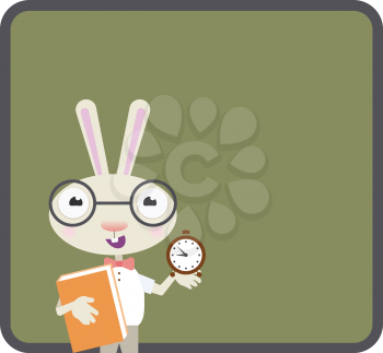 Rabbit - back to school illustration