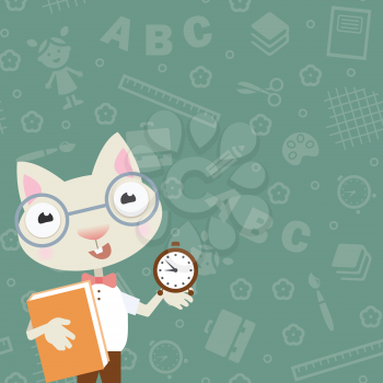 Scientist cat - back to school illusration