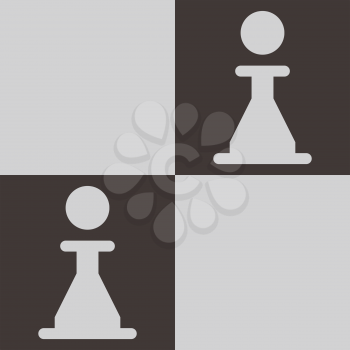 Chess icon - chess board with pawn