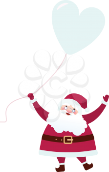 santa; claus; balloon; christmas; illustration; isolated; vector; gift; holiday; xmas; celebration; winter; red; happy; hat; card; year; art; new; tradition; man; retro; symbol; graphic; merry; smile;