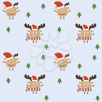 Merry Christmas deer seamless background
