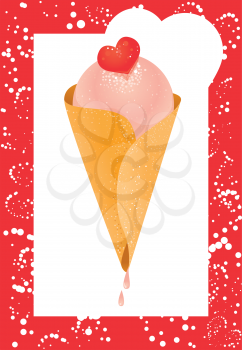 Ice cream cone and heart