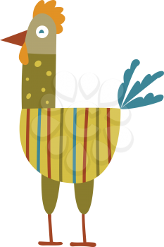 Funny hen - color illustration icon