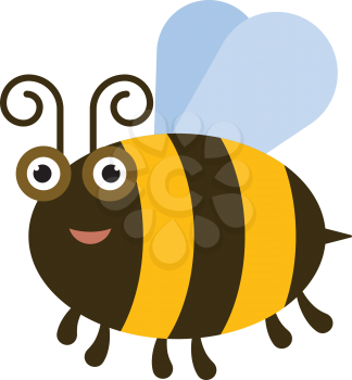 Funny bee - color illustration icon