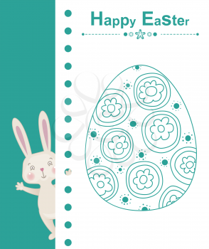 Happy easter rabbit - greeting easter card